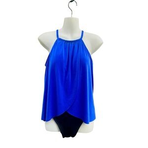 Magicsuit Womens Solid Aubrey One-Piece Style-6008020 Blue Black Size 8